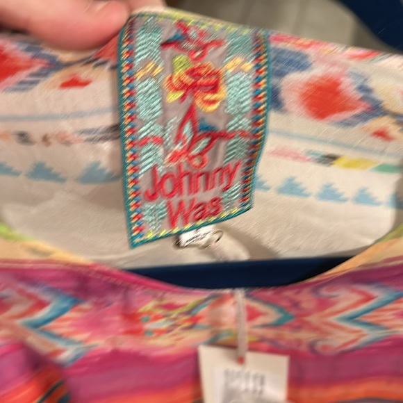 Ladies nwt Johnny Was porcelain ruffle wide sleeve embroidered semi sheer top - Picture 8 of 8